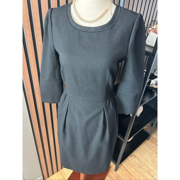 J. Crew TEDDIE Black Wool Sheath Dress size 0 - Picture 1 of 8